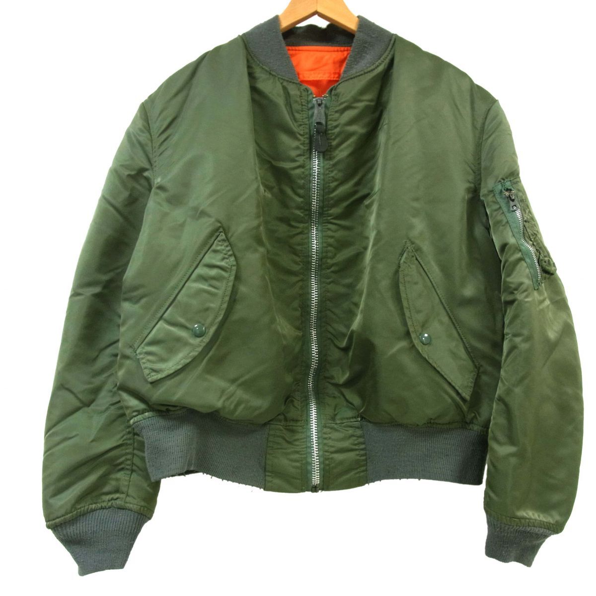 80-90s ヴィンテージ◆ALPHA アルファ MA-1 USA製 フライトジャケット 中綿入り メンズ拍卖