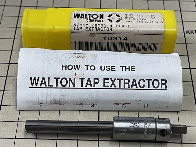 Walton 10314 5/16 (8mm) 4-Flute Tap Extractor 未使用・在庫品 送料無料 拍卖