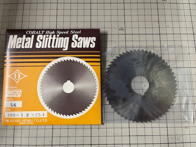 岡崎精工 メタルスリッテイングソー Φ100x厚1.2x穴25.4mm 56刃  未使用・在庫品 送料無料 拍卖