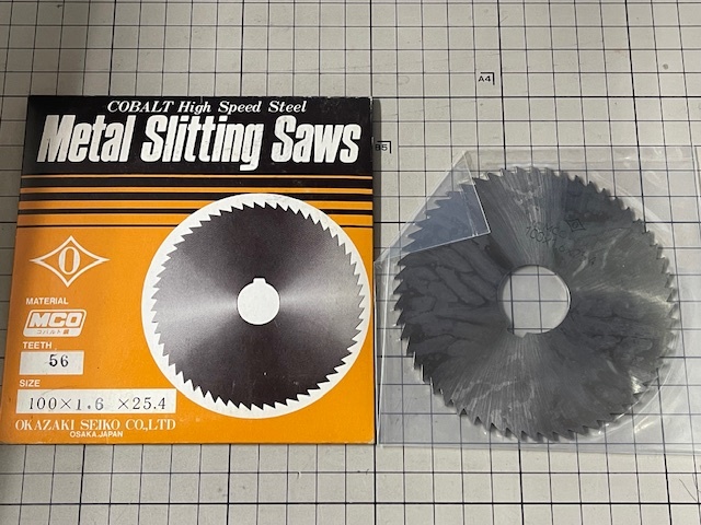 岡崎精工 メタルスリッテイングソー Φ100x厚1.6x穴25.4mm 56刃  未使用・在庫品 送料無料 拍卖