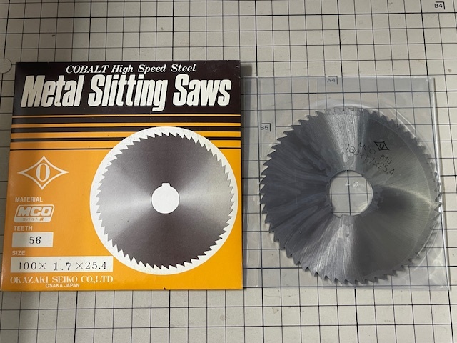 岡崎精工 メタルスリッテイングソー Φ100x厚1.7x穴25.4mm 56刃  未使用・在庫品 送料無料 拍卖