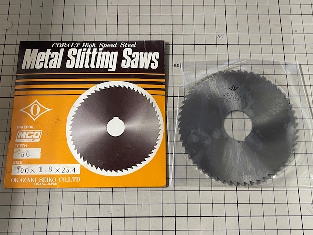 岡崎精工 メタルスリッテイングソー Φ100x厚1.8x穴25.4mm 56刃  未使用・在庫品 送料無料 拍卖