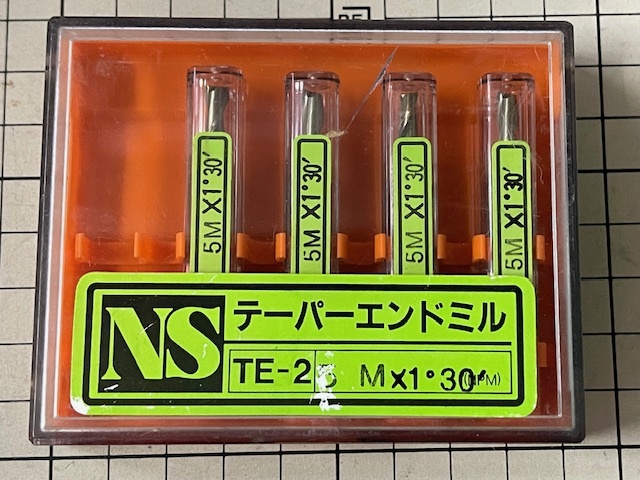 NS テーパーエンドミル TE-2 5M X1°30" (NPM) 4本セット  未使用・在庫品 送料無料 拍卖