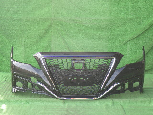 ARS220 AZSH20 AZSH21 GWS224 クラウン RS ハイブリッド 純正フロントバンパー おまけアンダー メッキガーニッシュ グリル付 黒52119-30N30拍卖