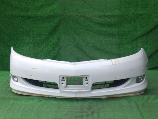 AHR10W 後期 エスティマ ハイブリッド 純正フロントバンパー 白 パール 52119-28A00 フォグ センサー付き拍卖