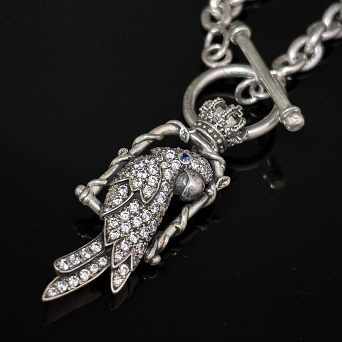 【ジャスティンデイビス JUSTIN DAVIS 】廃盤 ネロ NERO ネックレス ペンダント チェーン付 オウムデザイン 限定 リング 拍卖