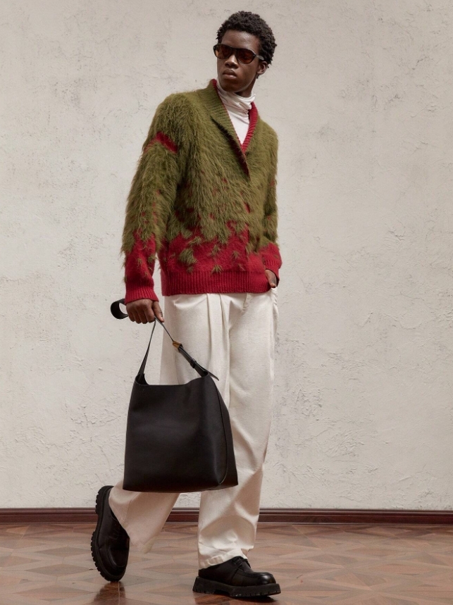 限定生産 切替ドッキング2トンカラーニット レッド赤×カーキ メンズ・レディース共に〇 限定 カーディガン kolor Feng Chen Wang拍卖