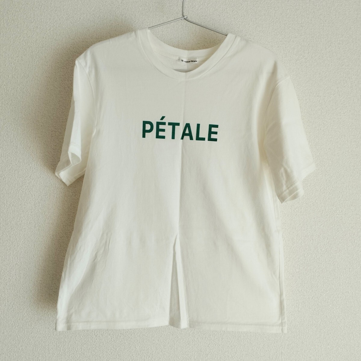 le.coeur blanc ルクールブラン PETALE ロゴプリントTシャツ オフホワイト 半袖 サイズ38拍卖