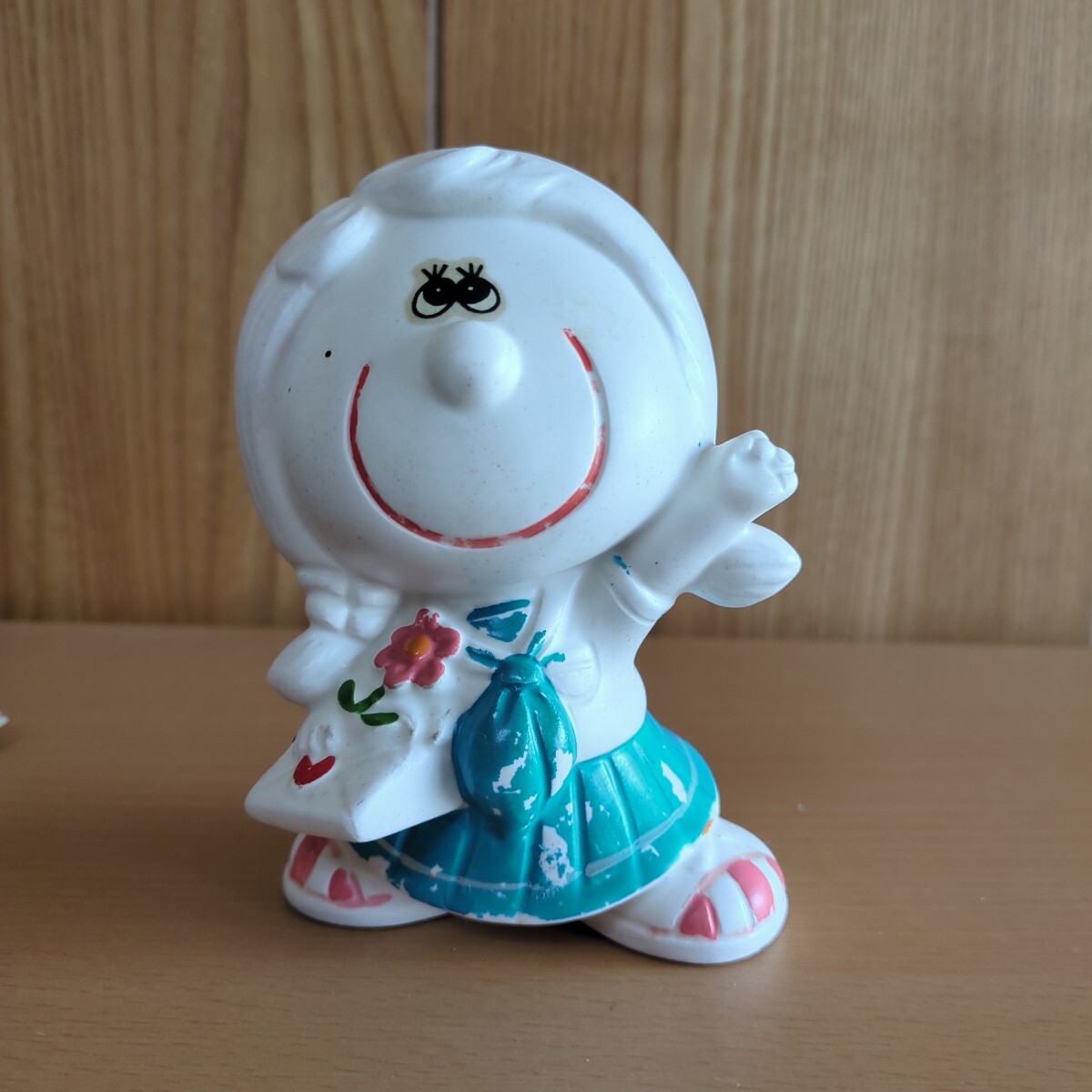 昭和レトロ 陶器 女の子 貯金箱 当時物 置物 アンティーク 底蓋なし拍卖