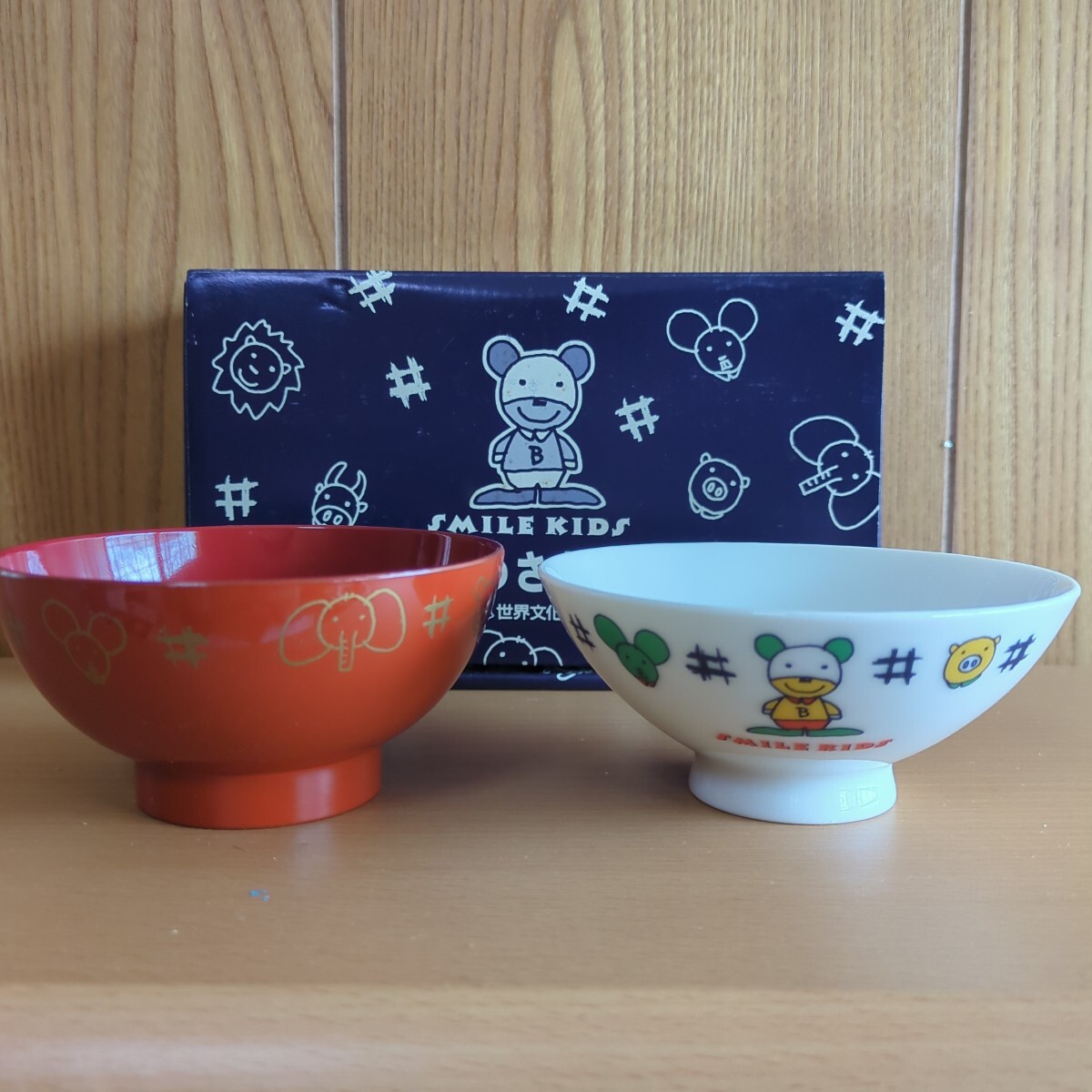昭和レトロ ごちそうさまセット 未使用 SMILE KIDS お茶碗 おわん拍卖