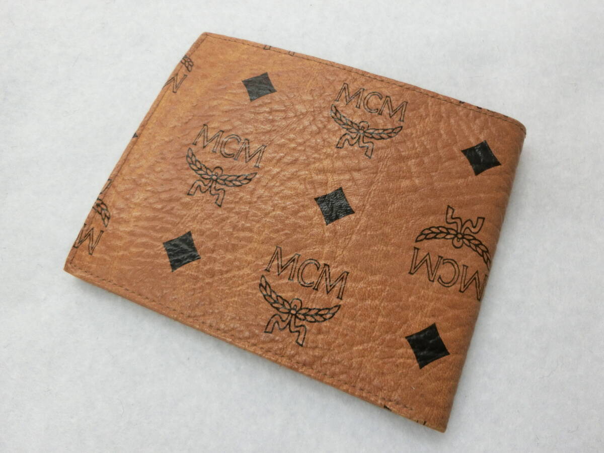 MCM エムシーエム モノグラム ヴィセトス柄 レザー 二つ折り 財布 ウォレット 札入れ 小銭入れ拍卖