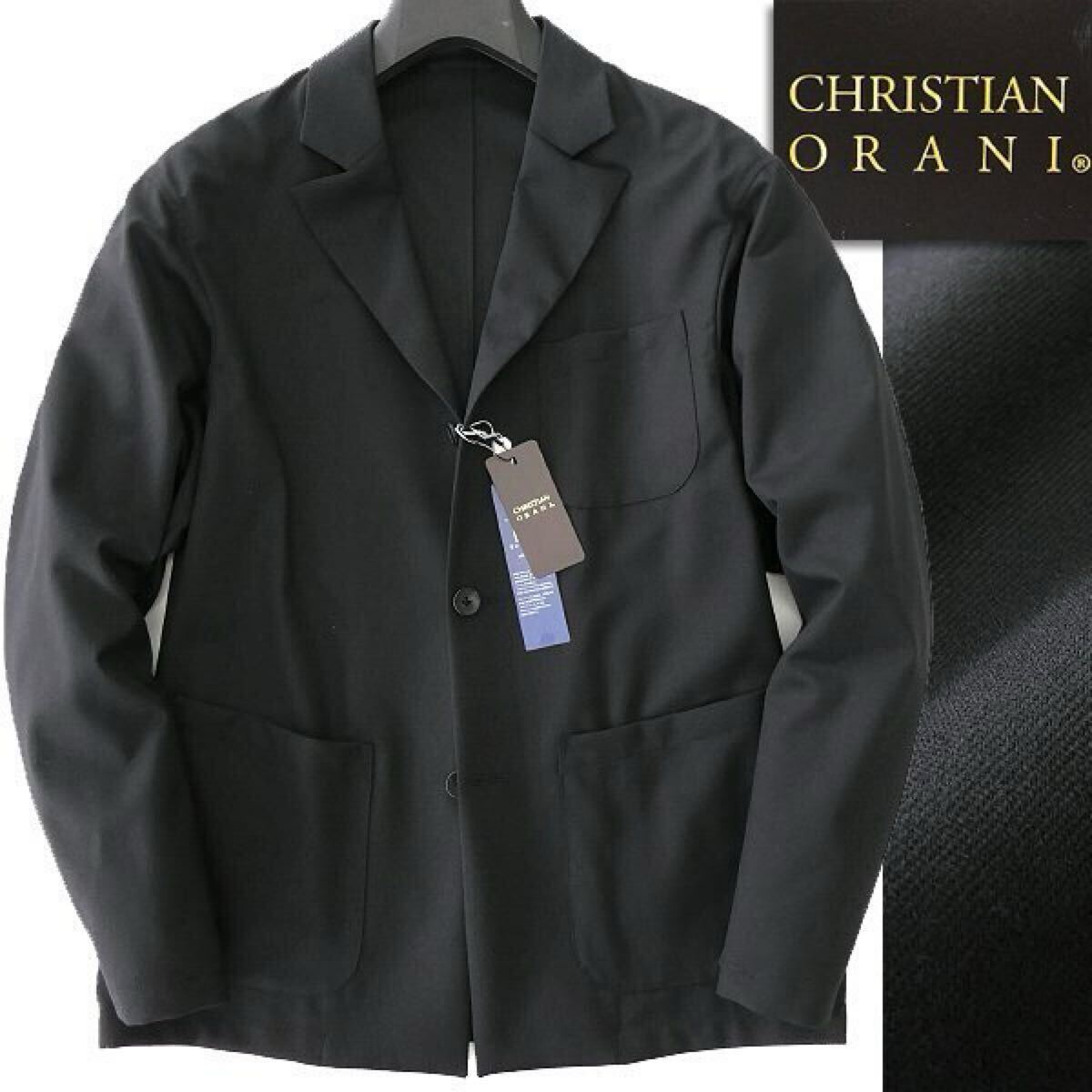 新品 クリスチャンオラーニ ウール サージ ウォッシャブル ジャケット M 黒 【J42039】 CHRISTIAN ORANI 秋 春 アンコン ブラック拍卖