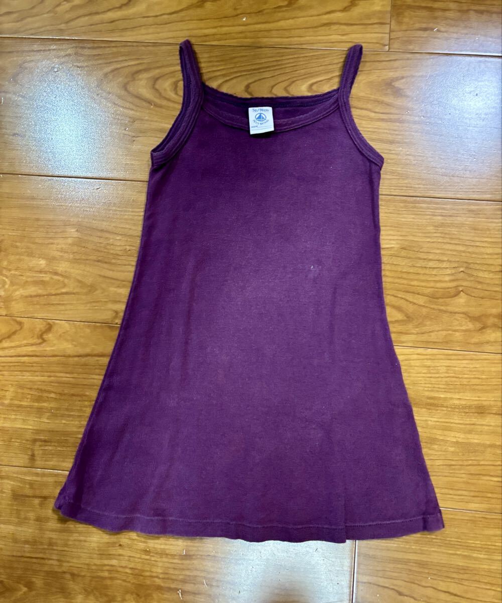 【送料無料】PETIT BATEAU キャミソール パープル 紫 キッズ 女の子 3a/94サイズ拍卖