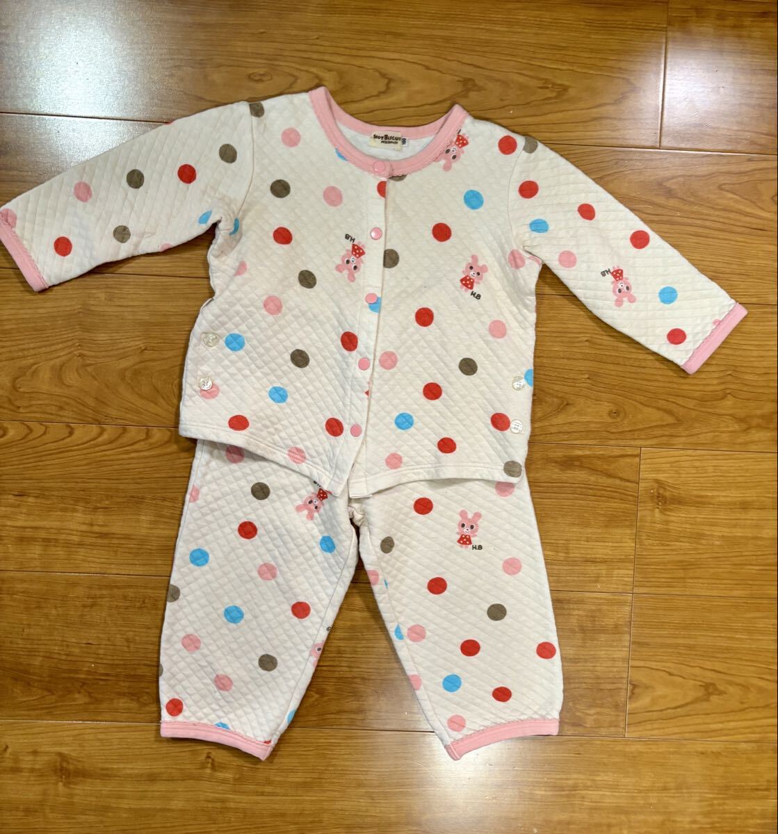 【送料無料】ミキハウス mikihouse パジャマ上下セット100サイズ hotbiscuits キッズ 長袖 女の子拍卖