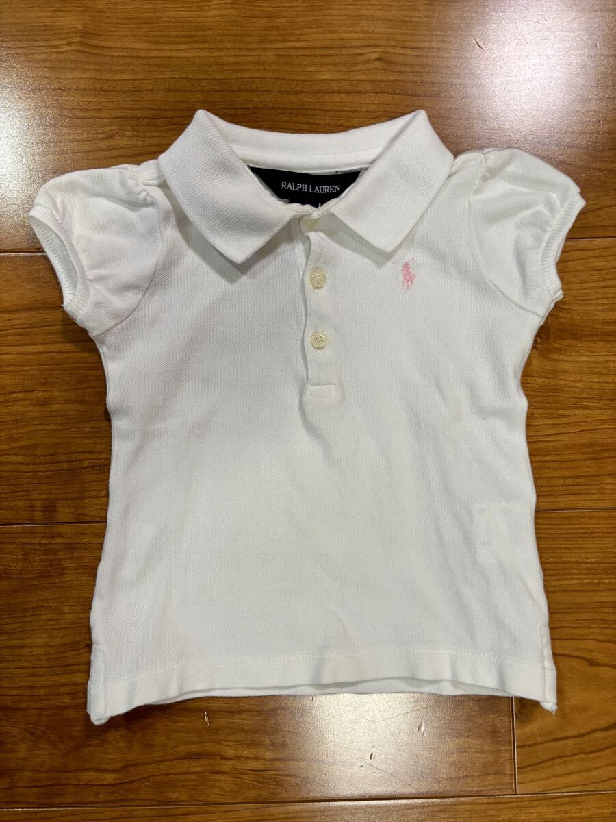 【送料無料】ラルフローレン ポロシャツ キッズ 白 ホワイト RALPH LAUREN ポロラルフローレンPOLO 80サイズ拍卖