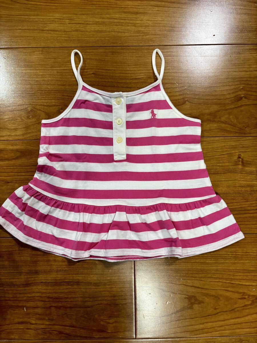 【送料無料】ラルフローレン ワンピース ピンク ボーダー RALPH LAUREN 女の子 90サイズ POLO拍卖