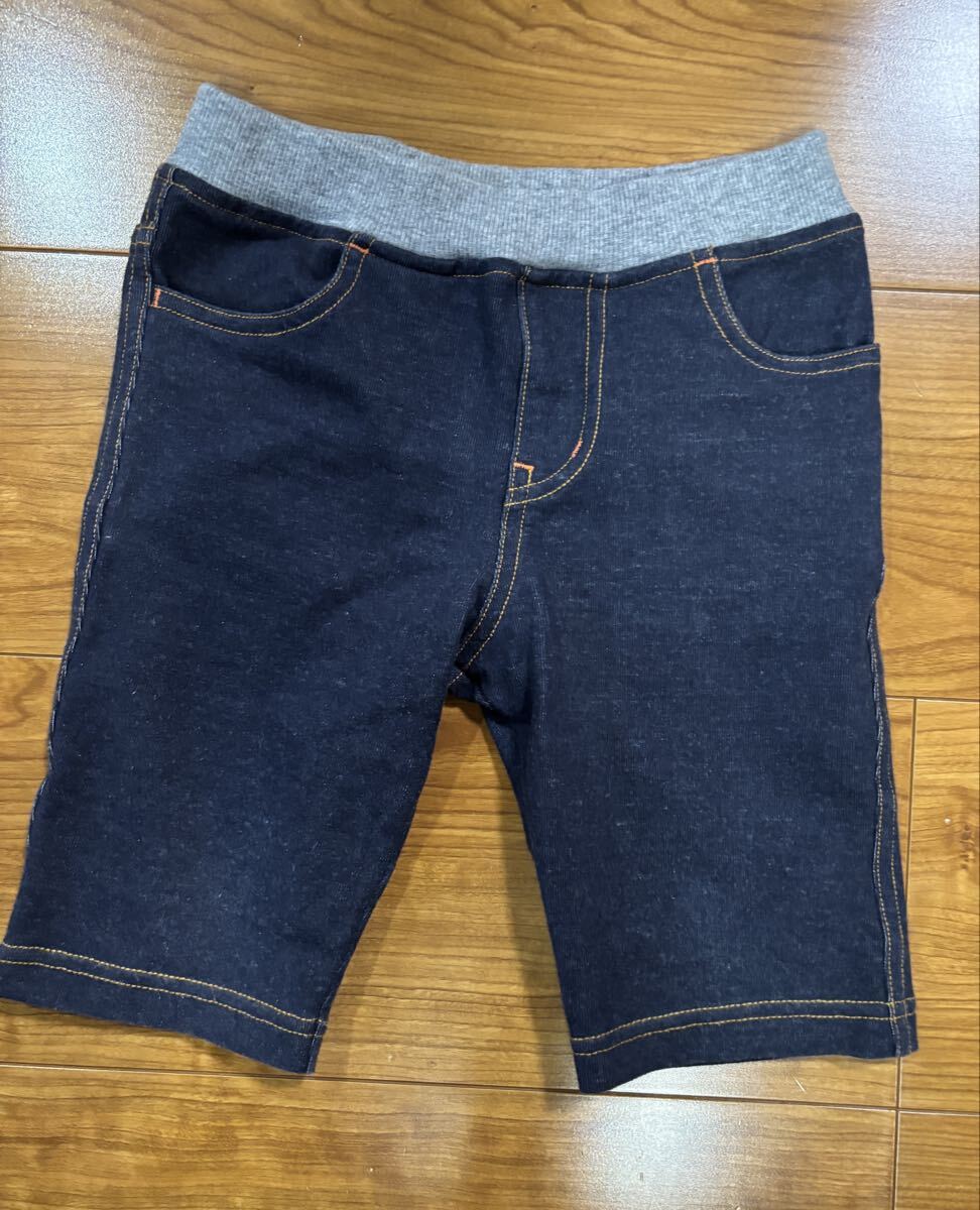 【送料無料】ミキハウス mikihouse デニム ブルー 半ズボン ハーフパンツ 100サイズ拍卖