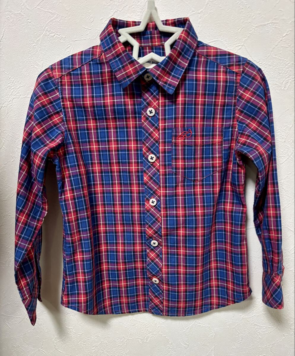 【送料無料】GreenLabelRelaxing キッズ 赤 チェックシャツ M 115サイズ レッド #11拍卖