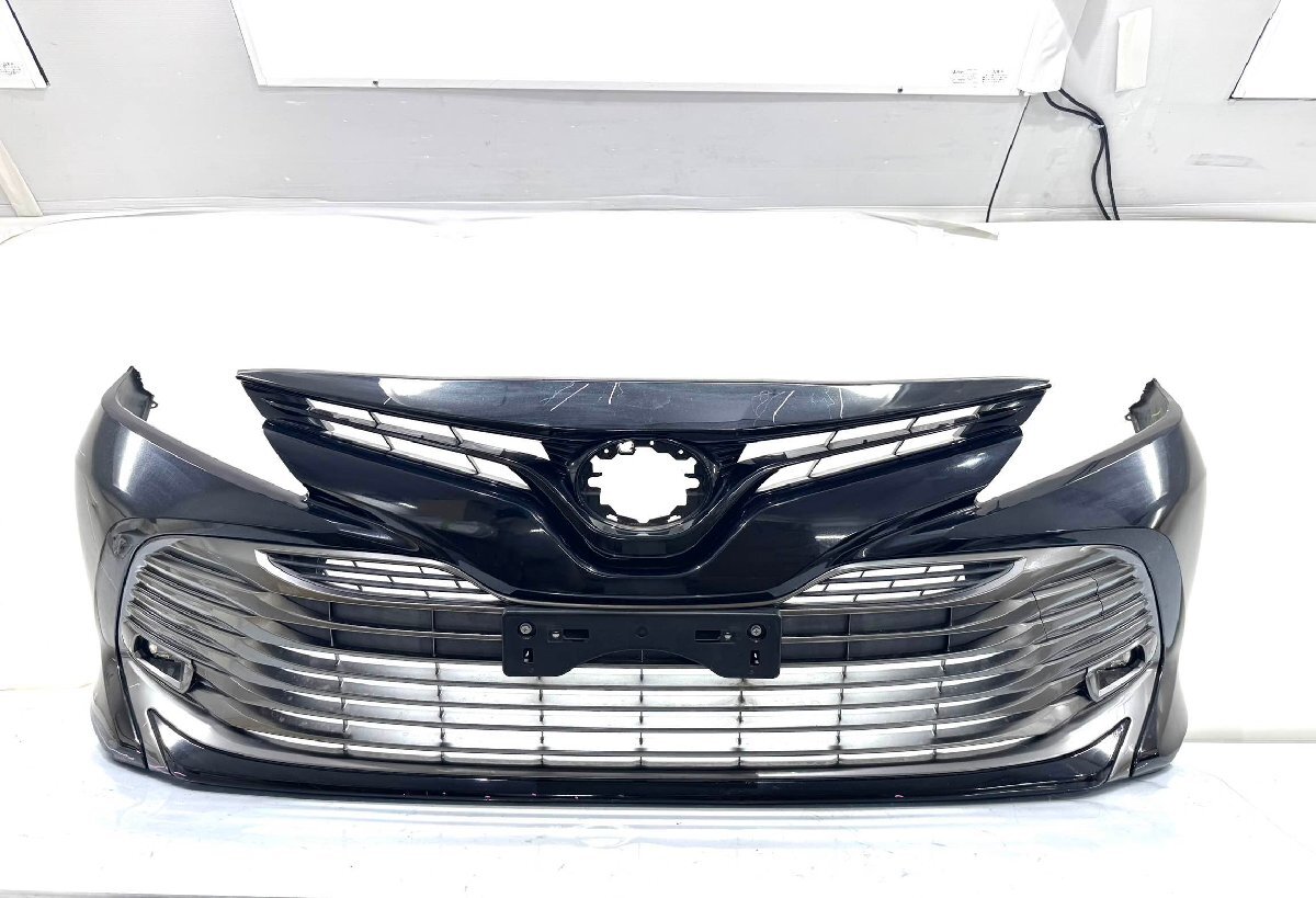 トヨタ カムリ AXVH70 前期 純正 フロントバンパー ロア フォグ付き 52119-33A50 黒メタ 218 (C9-49)拍卖