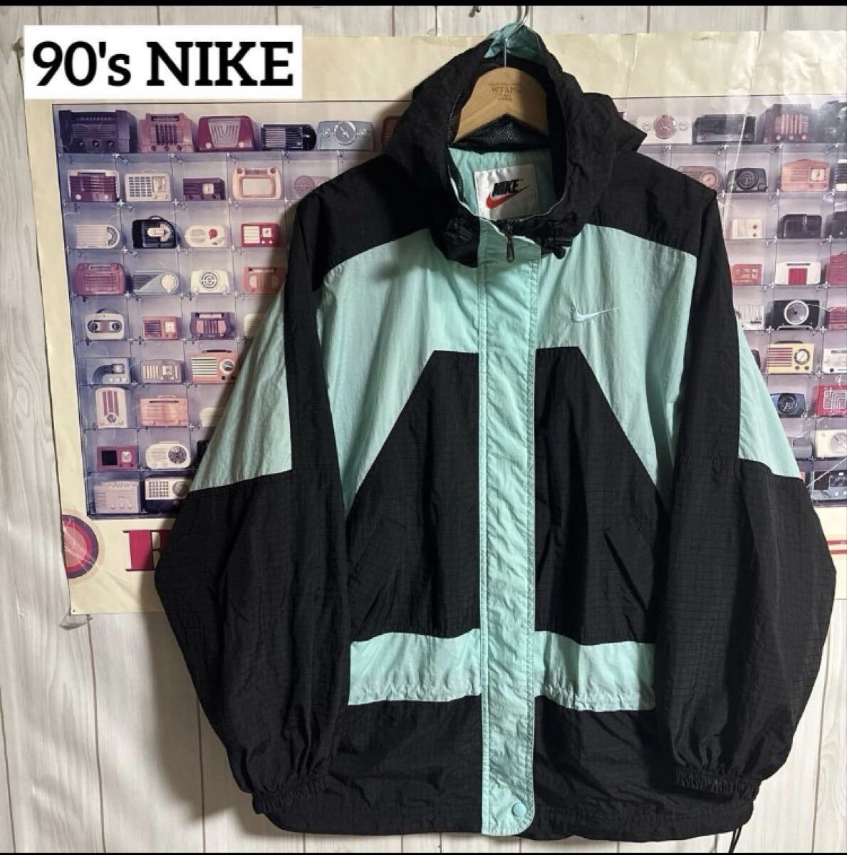 90s白タグNIKEナイロンフードジャケットXLマウンテンパーカーブルゾンY2K拍卖