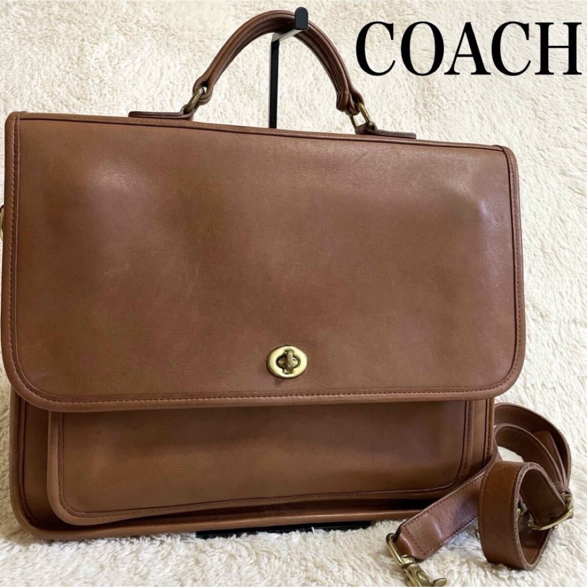 美品 オールドコーチ 2way ウィリス ビジネスバッグ ショルダーバッグ OLD COACH ブリーフケース ターンロック拍卖