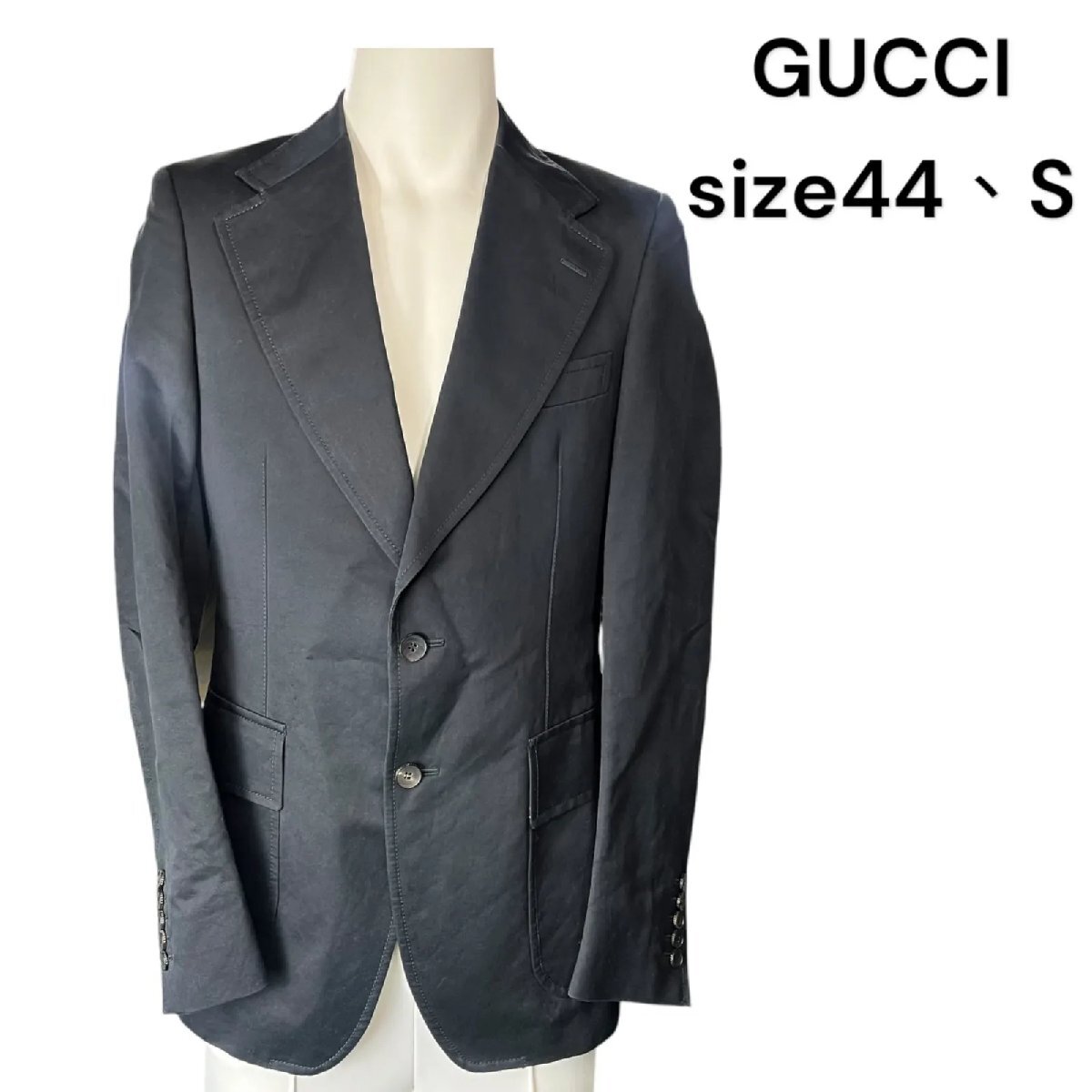 GUCCI グッチ 麻、綿 美形 ブラック ジャケット 44、S メンズ 中古 S5N509拍卖