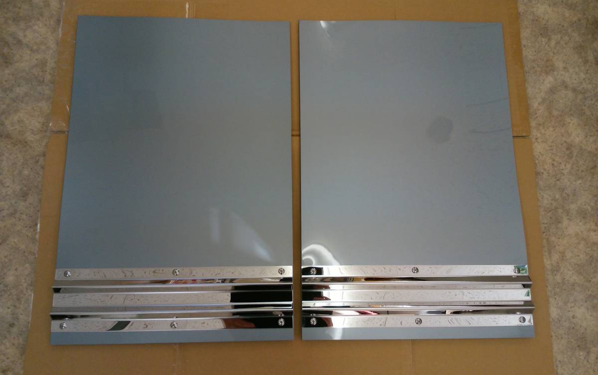 2t用 EVA泥除け ゴム厚3mm シルバー 鏡面ウエイト 二山折り 幅430mm×縦600mm 2枚セット拍卖