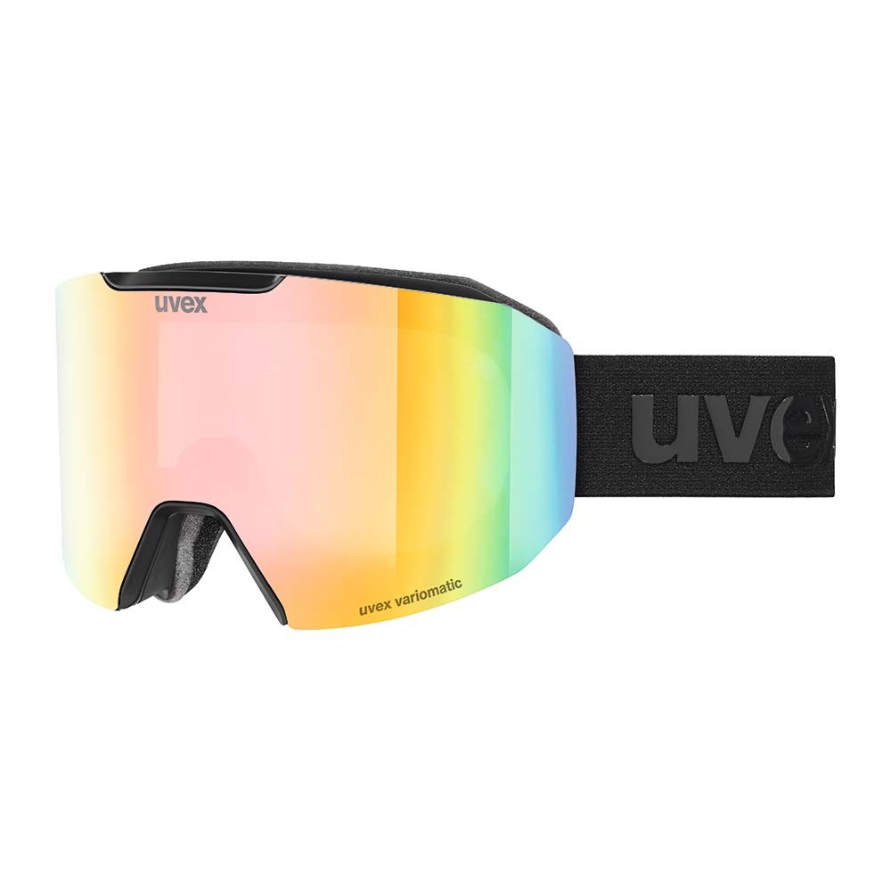 26UVEX evidnt ATTRACT V ブラックマット Lenz:レインボーミラーヴァリオマチック/クリア(S1-S3)眼鏡OK 定価¥41800拍卖