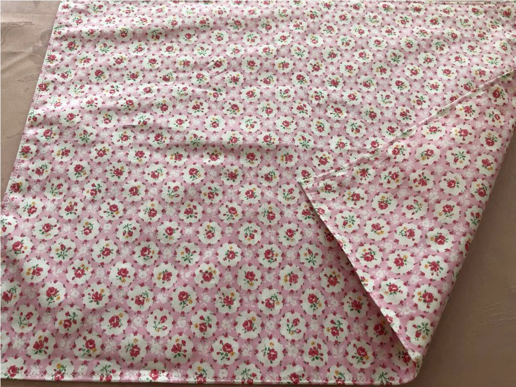 No.269 裏付ランチョンマット ハンドメイド 35x45 ピンク花柄拍卖