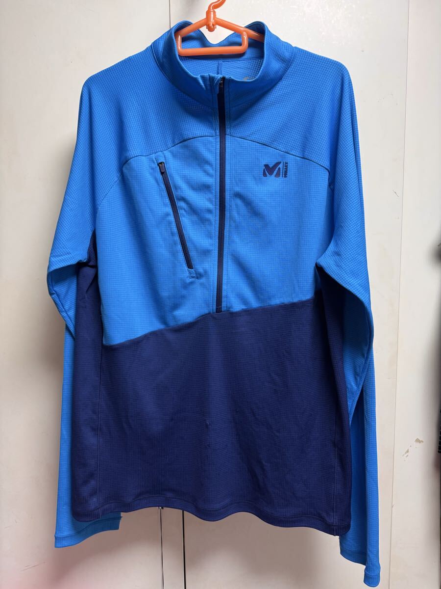 送料格安スピード発送!良品★MILLETミレージップアップシャツ★XLサイズトレッキングクライミングハイキング登山トレランマラソン散歩拍卖