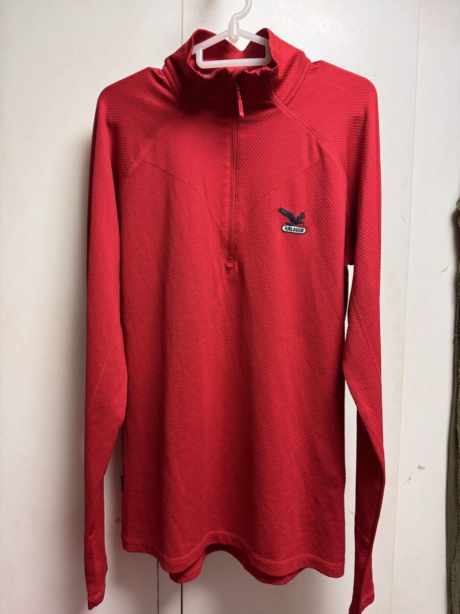 送料格安スピード発送!美品★サレワジップアップシャツ★Mサイズ登山トレランマラソントレッキングハイキング散歩拍卖