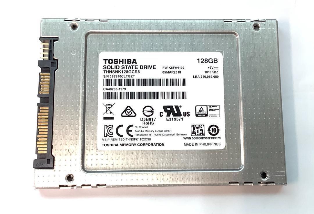 S7101835 TOSHIBA SATA 128GB 2.5インチ SSD 1点 【中古動作品】拍卖