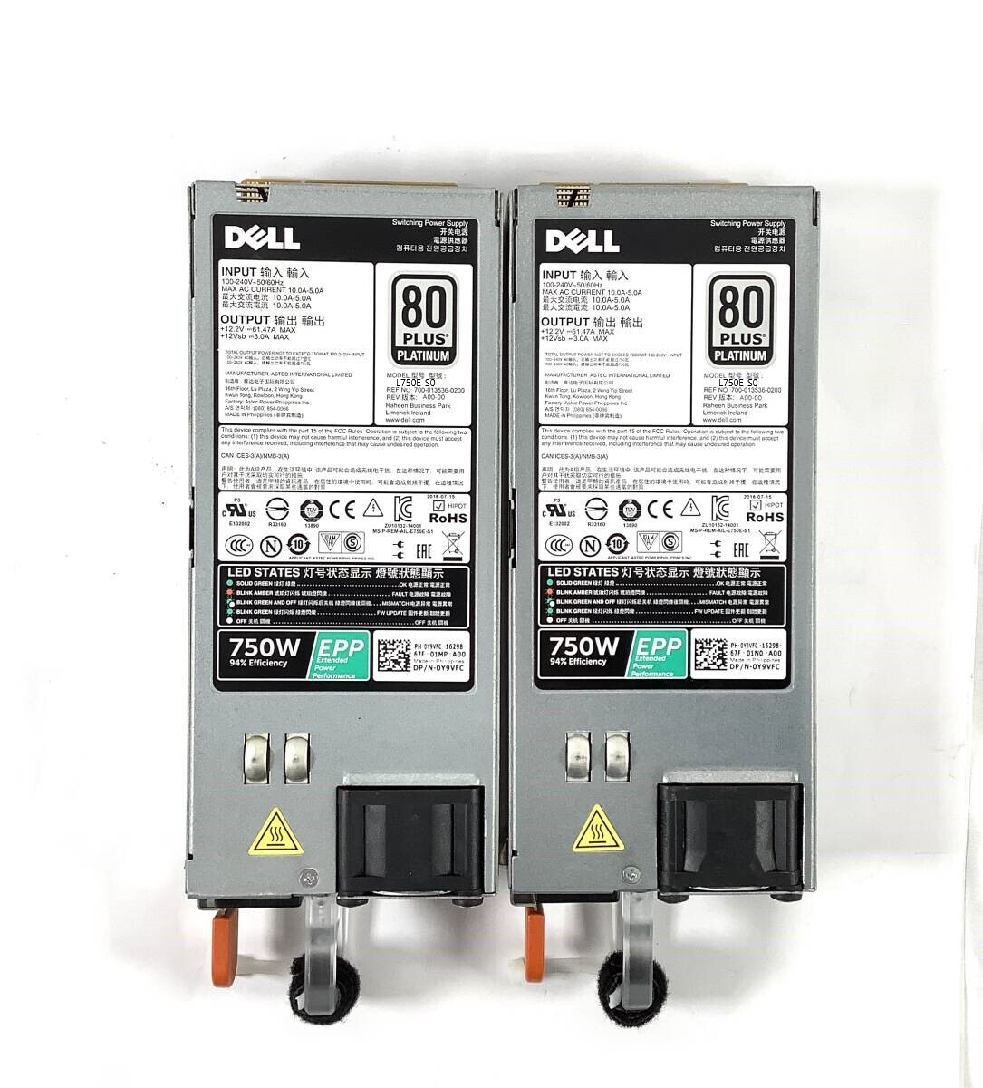 S71011202 DELL L750E-S0 750W 電源ユニット 2点セット【通電OK、複数出品】拍卖