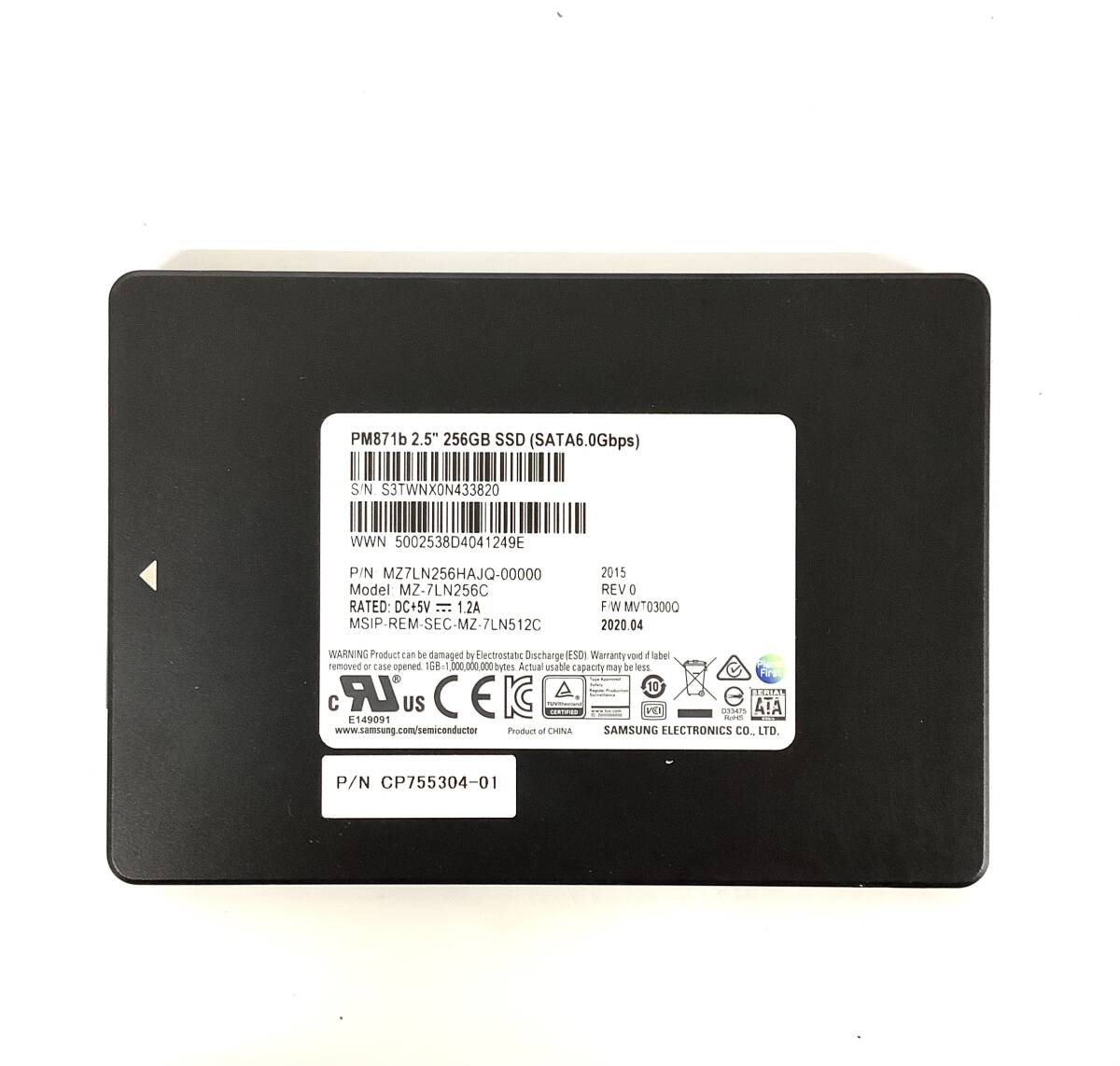 S71020161 SAMSUNG SATA 256GB 2.5インチ SSD 1点 使用時間:17309【中古動作品】拍卖
