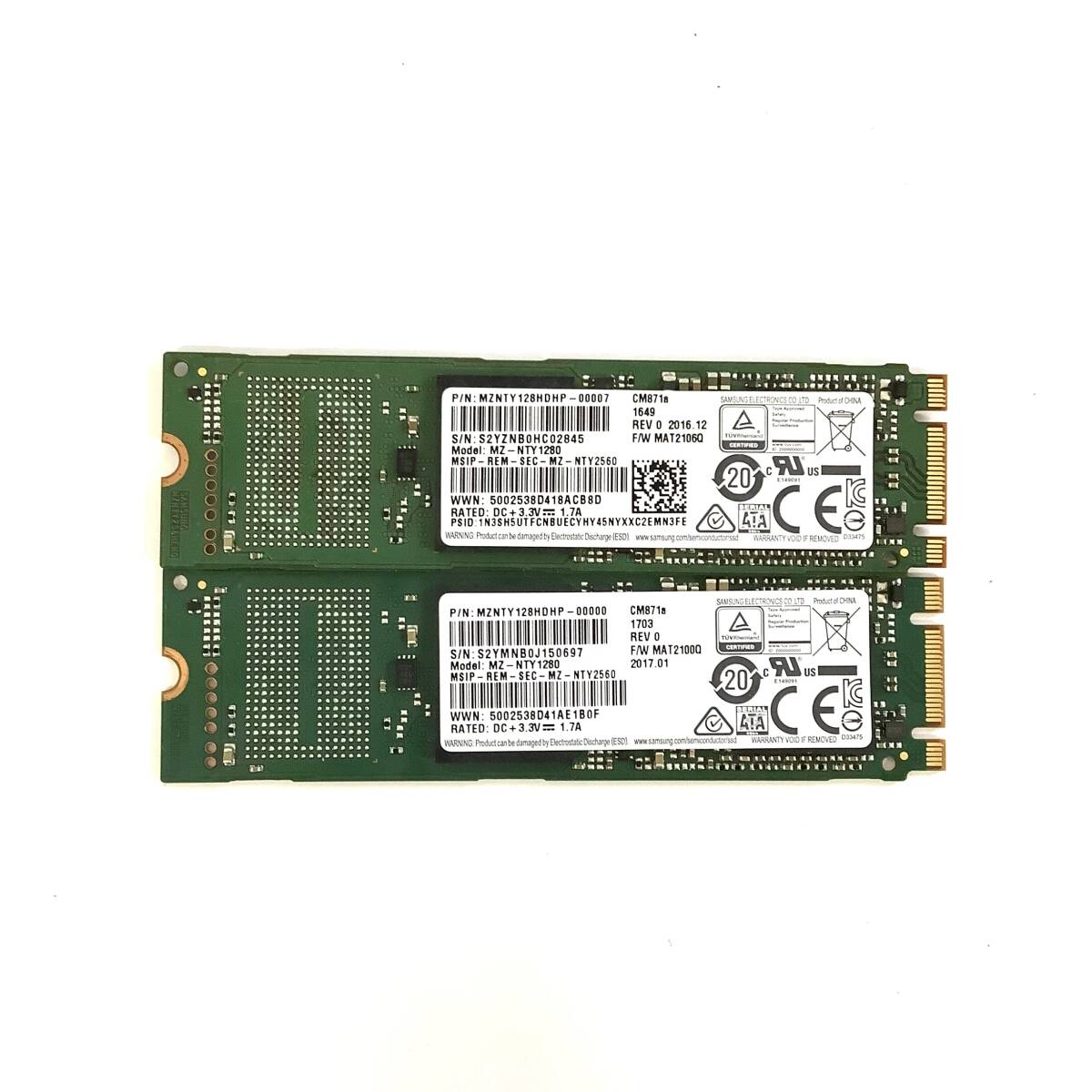 S71008163 SAMSUNG M.2 SATA 128GB SSD 2点 【中古動作品】拍卖