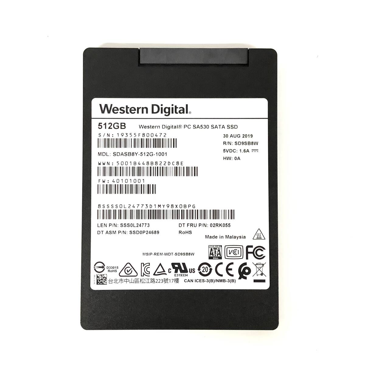S71014160 WD SATA 512GB 2.5 インチ SSD 1点 使用時間:21922 【中古動作品】拍卖
