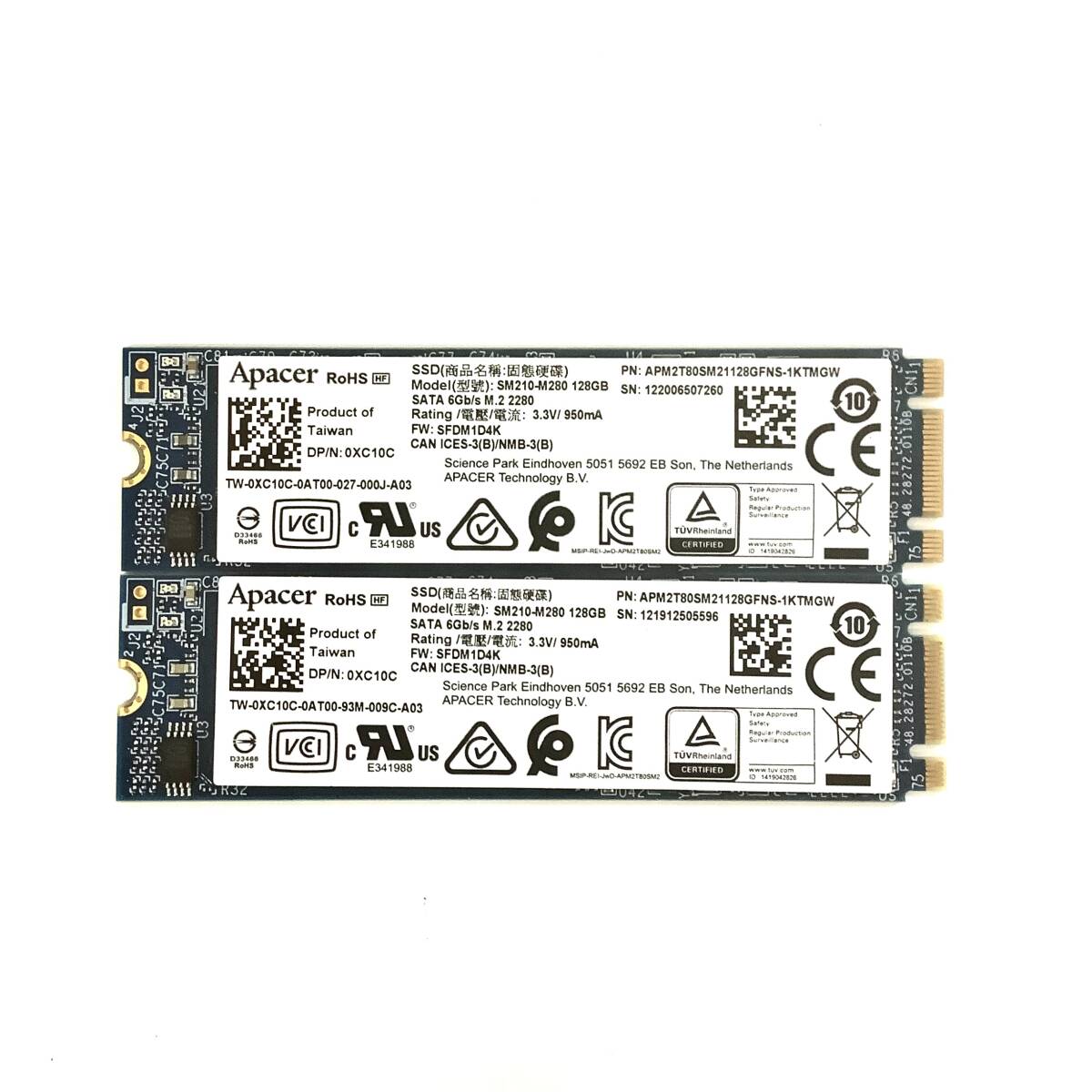 S71016154 Apacer M.2 SATA 128GB SSD 2点 【中古動作品】拍卖