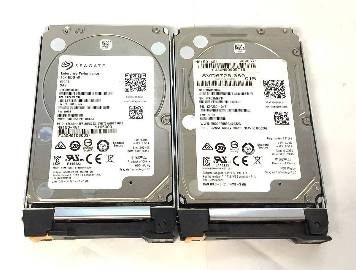 S7102331 SEAGATE 600GB SAS 10K 2.5 HDD 2点【中古動作品】拍卖