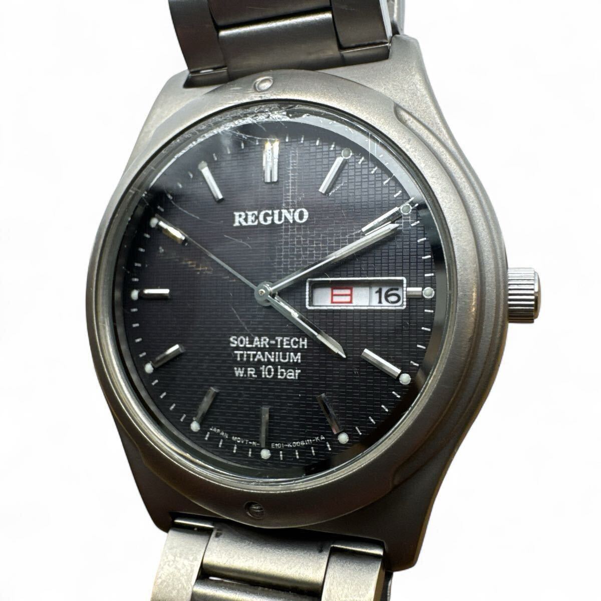 【ジャンク】REGNO レグノ チタン 腕時計 ウォッチ メンズ E101-K005302 CK拍卖