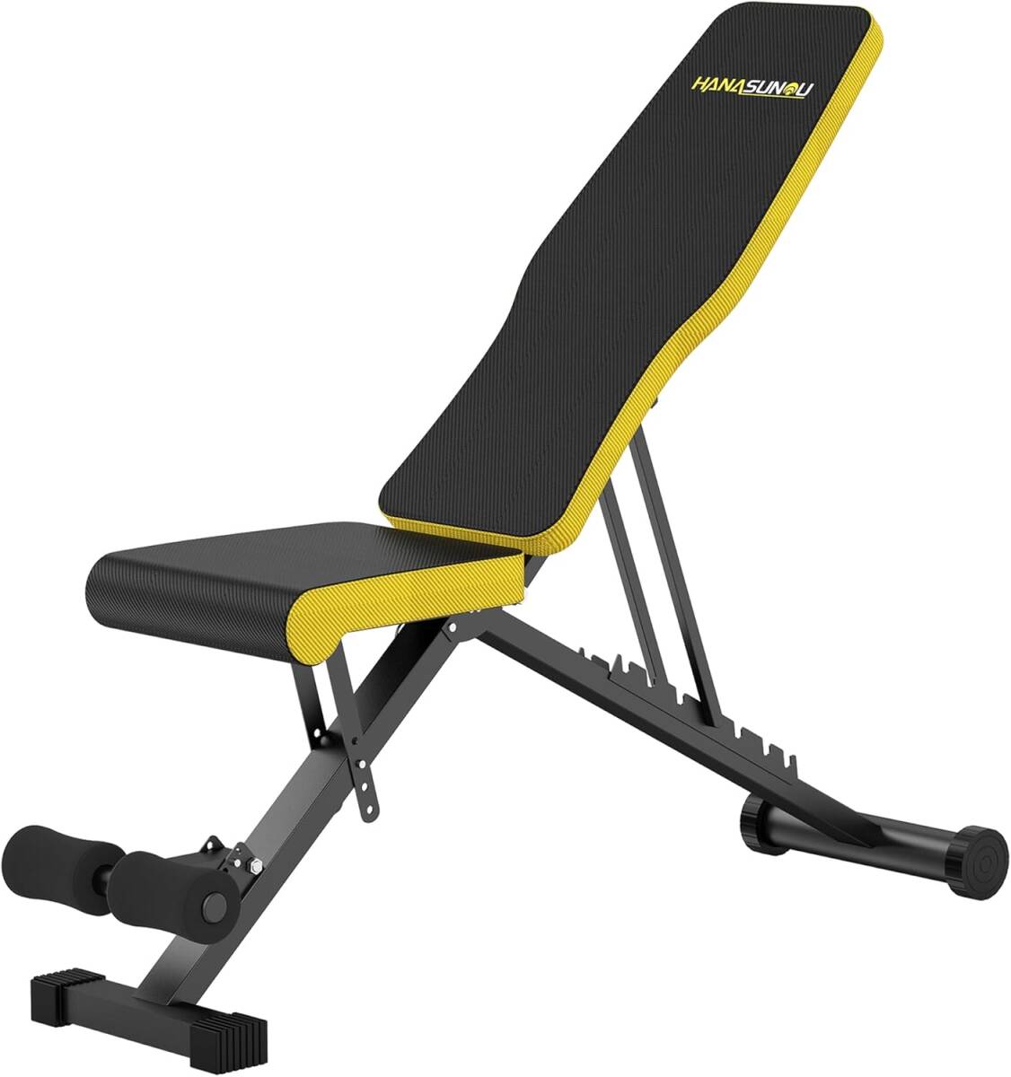 【新品】 トレーニングベンチ インクラインベンチ ダンベル ベンチ 角度調節 組立超簡単 折り畳み式 収納便利 イエロー拍卖