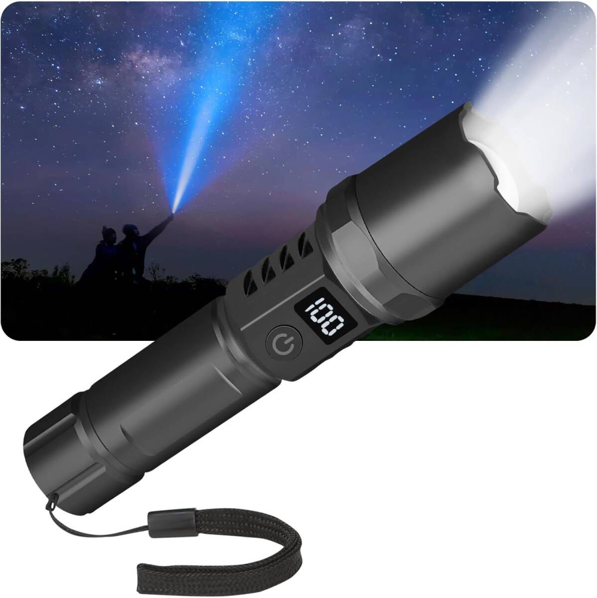 【新品】 ABODXWERDI懐中電灯 強力懐中電灯 充電式懐中電灯 防災 10000ルーメン 3000mAh 3モード拍卖