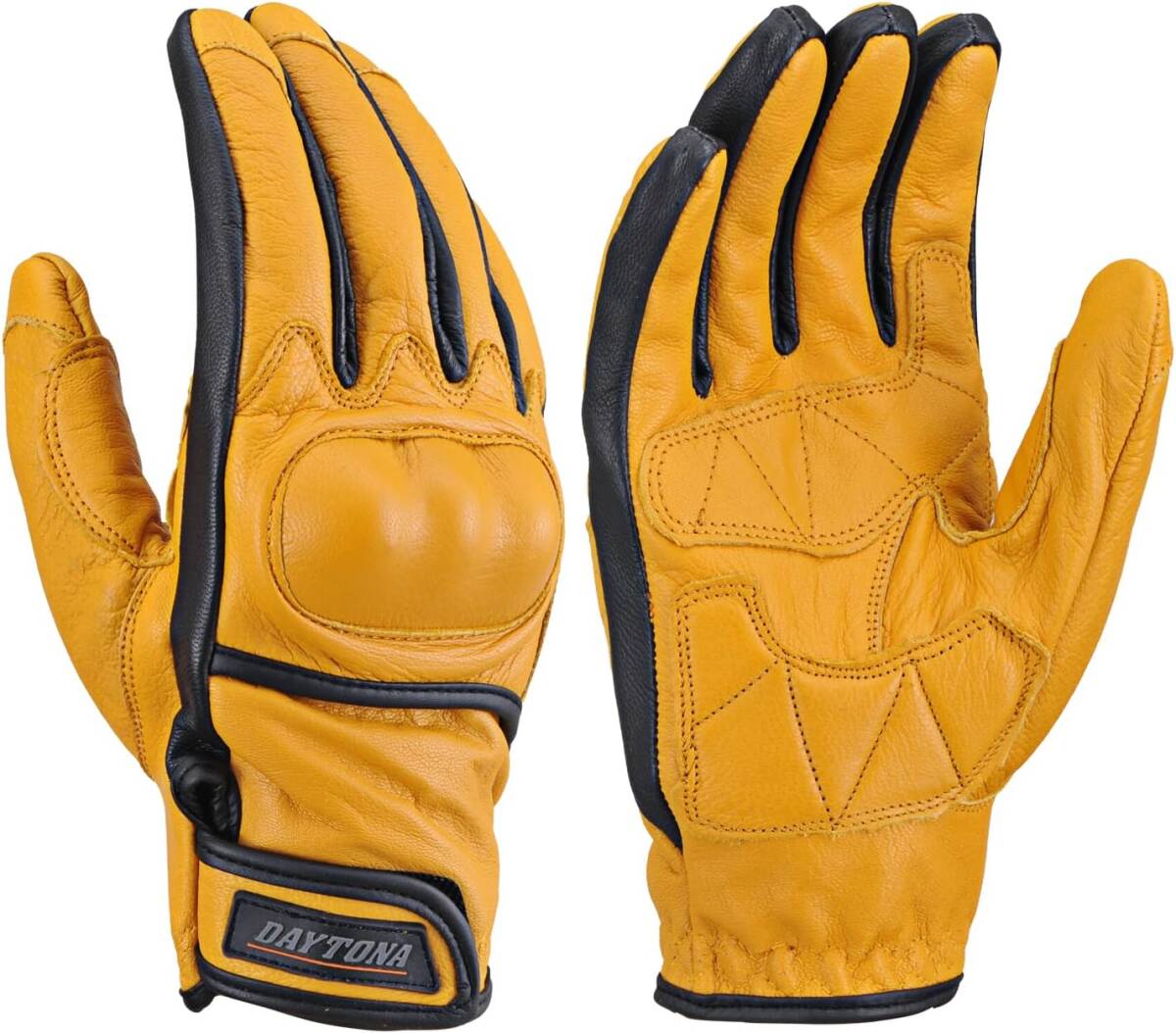 【新品】 デイトナ バイク用 グローブ 春夏秋冬 本革ハードプロテクター ゴートスキン プロテクターグローブイエロー XL拍卖