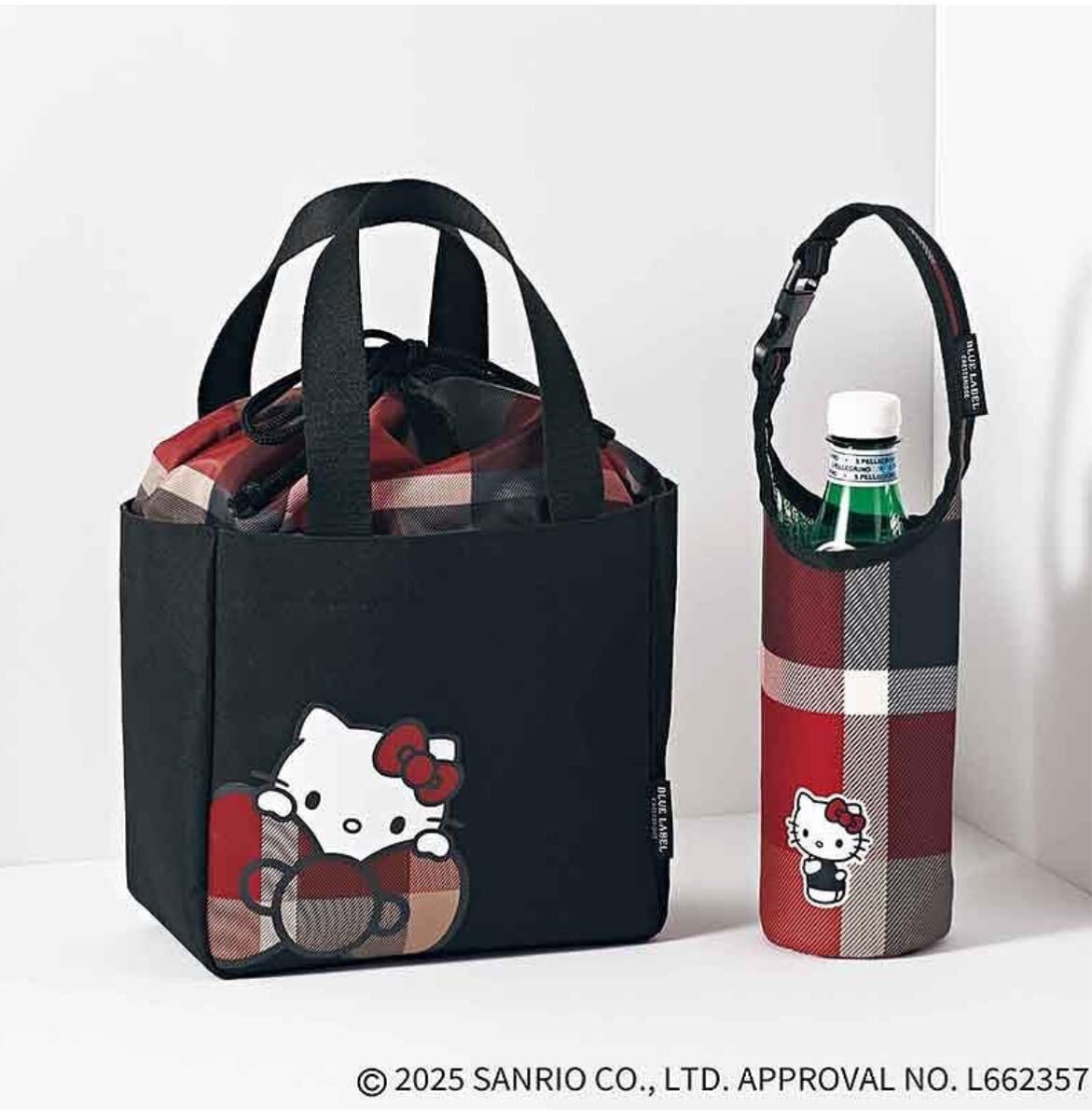 sweet2025年10月号増刊付録★BLUE LABEL CRESTBRIDGE × HELLO KITTY 巾着つきトート& 保冷・保温ペットボトルホルダー 2点セット!拍卖