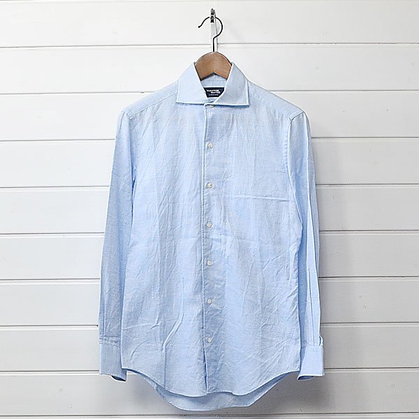 メーカーズシャツ鎌倉 ホリゾンタルカラー シャツ S サックス Maker's Shirt 鎌倉|25j0903拍卖
