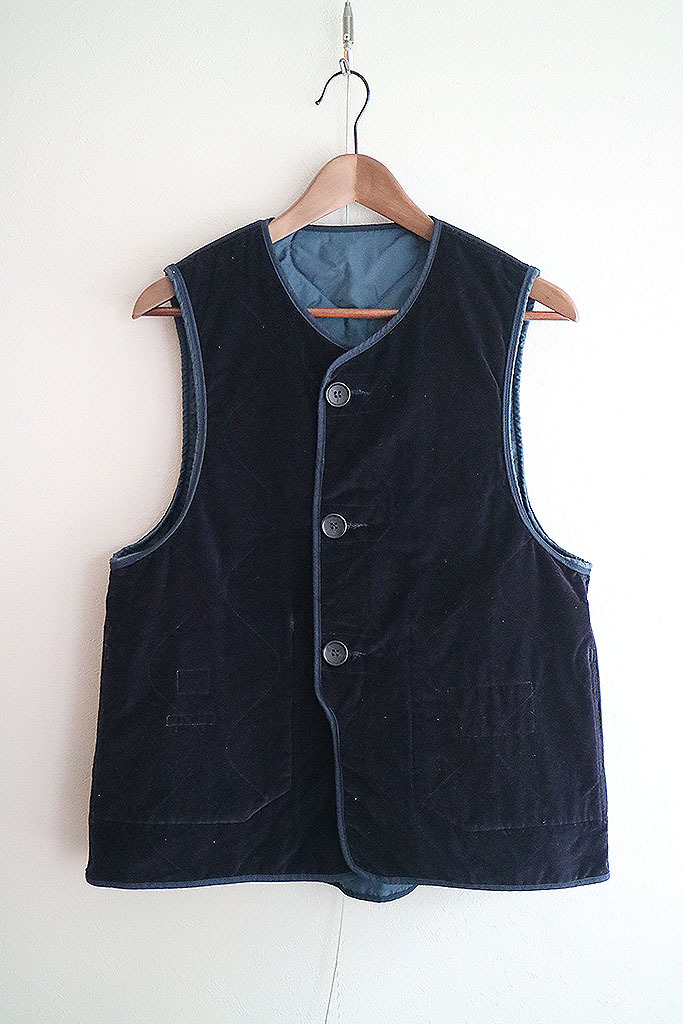 Engineered Garments リバーシブルベロアキルティングベスト エンジニアドガーメンツ CHARCOAL 別注 中綿 ダークネイビー M拍卖