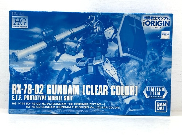 113/X587★1/144 HG RX-78-02 ガンダム(GUNDAM THE ORIGIN版) クリアカラー ガンプラ 未組立品拍卖