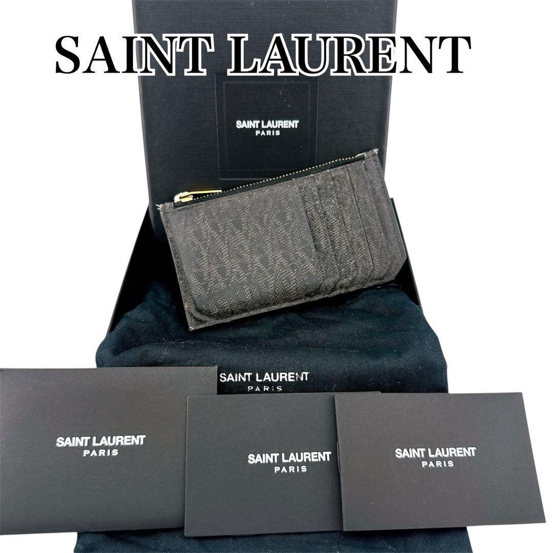 サンローラン PVC YSL総柄 フラグメントケース カードケース コインケース拍卖