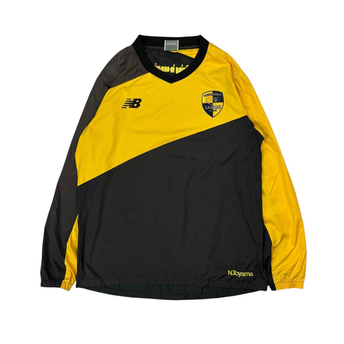 (KA1020)実使用 東海大学付属相模高校 サッカー部 New Balance ニューバランス ピステ ウィンドブレーカー イエロー ダークグレー XLサイズ拍卖