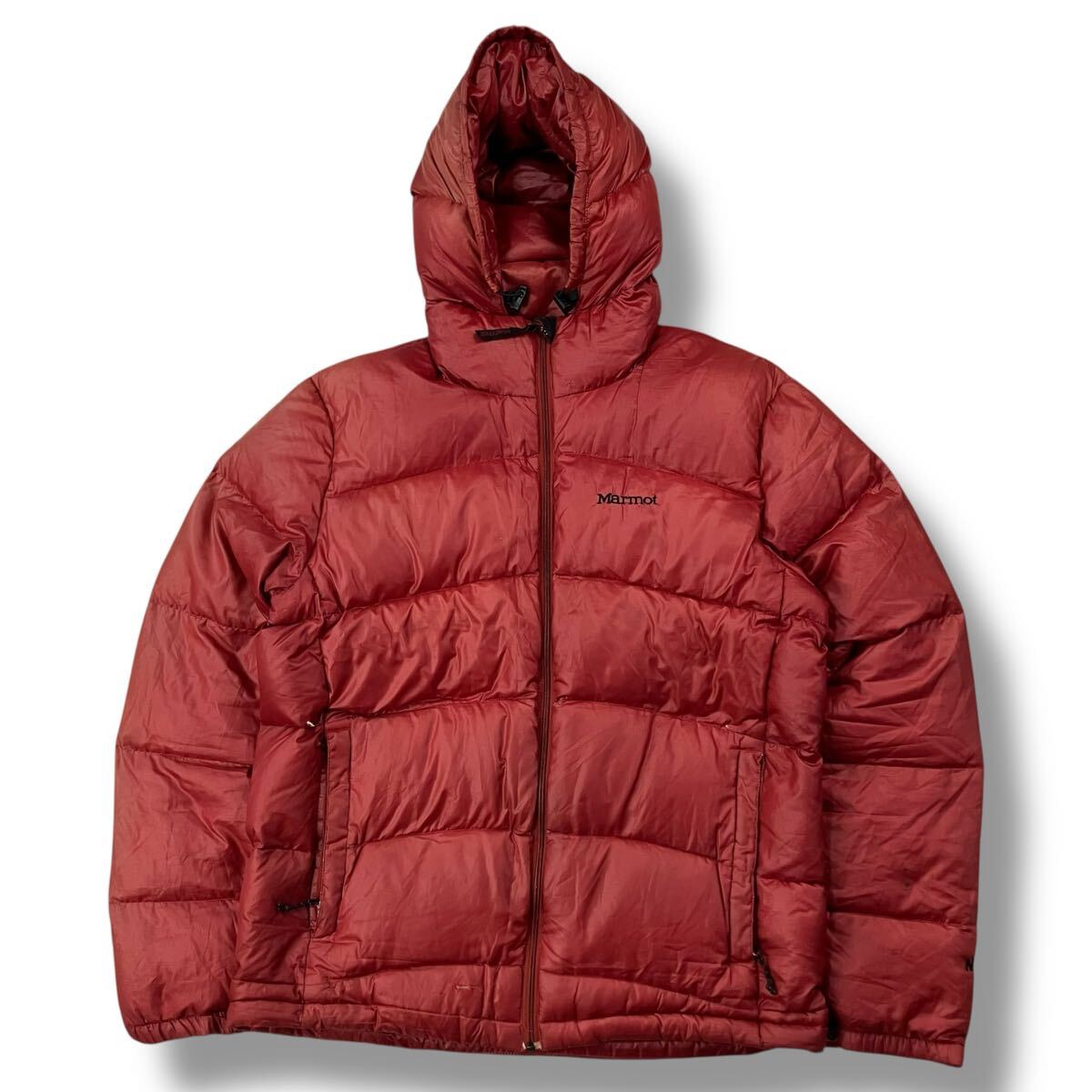 (TS1026) MARMOT マーモット ダウンパーカーアウトドアジャケット ドローコード クロップド レッド L 拍卖