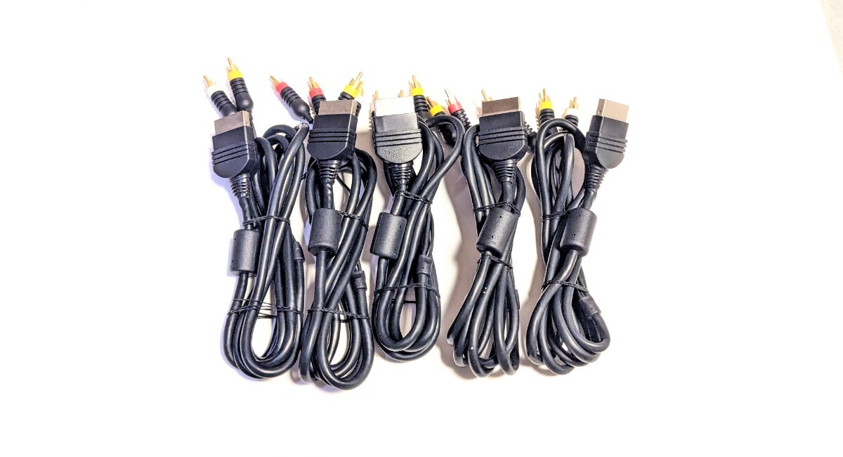 出力未確認・清掃済み★Microsoft/マイクロソフト 純正 「AVケーブル」初代XBOX専用 5本まとめて拍卖